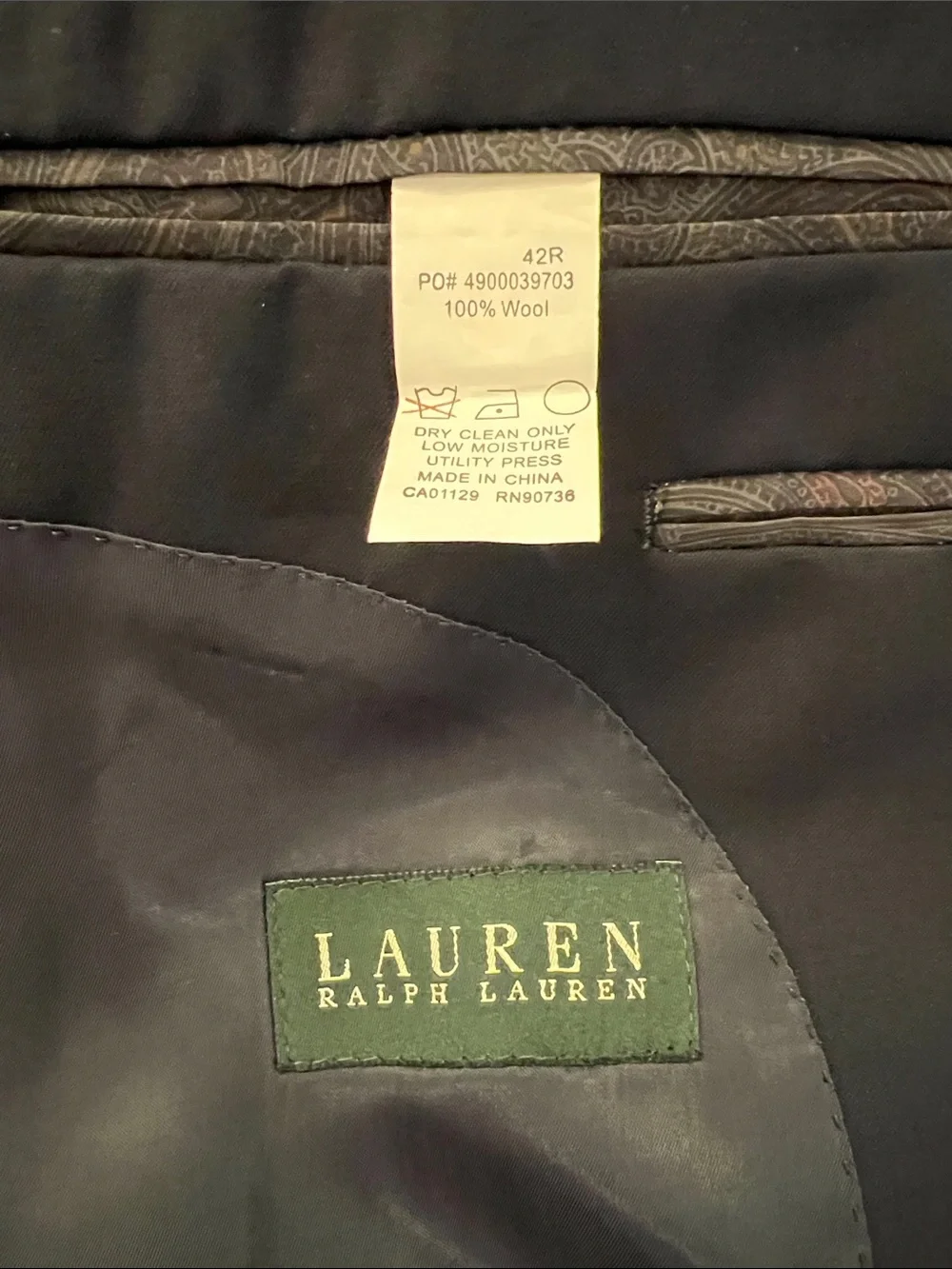 Laurel Ralph Lauren Navy Two-Piece Men’s Suit